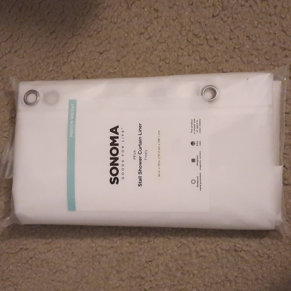 ☆SOLD☆Sonoma Stall Shower Curtain Liner 54" X 78"